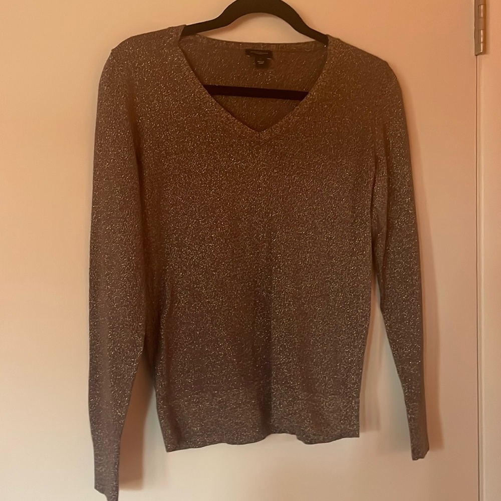 Brown and gold sweater, Ann Taylor, XS